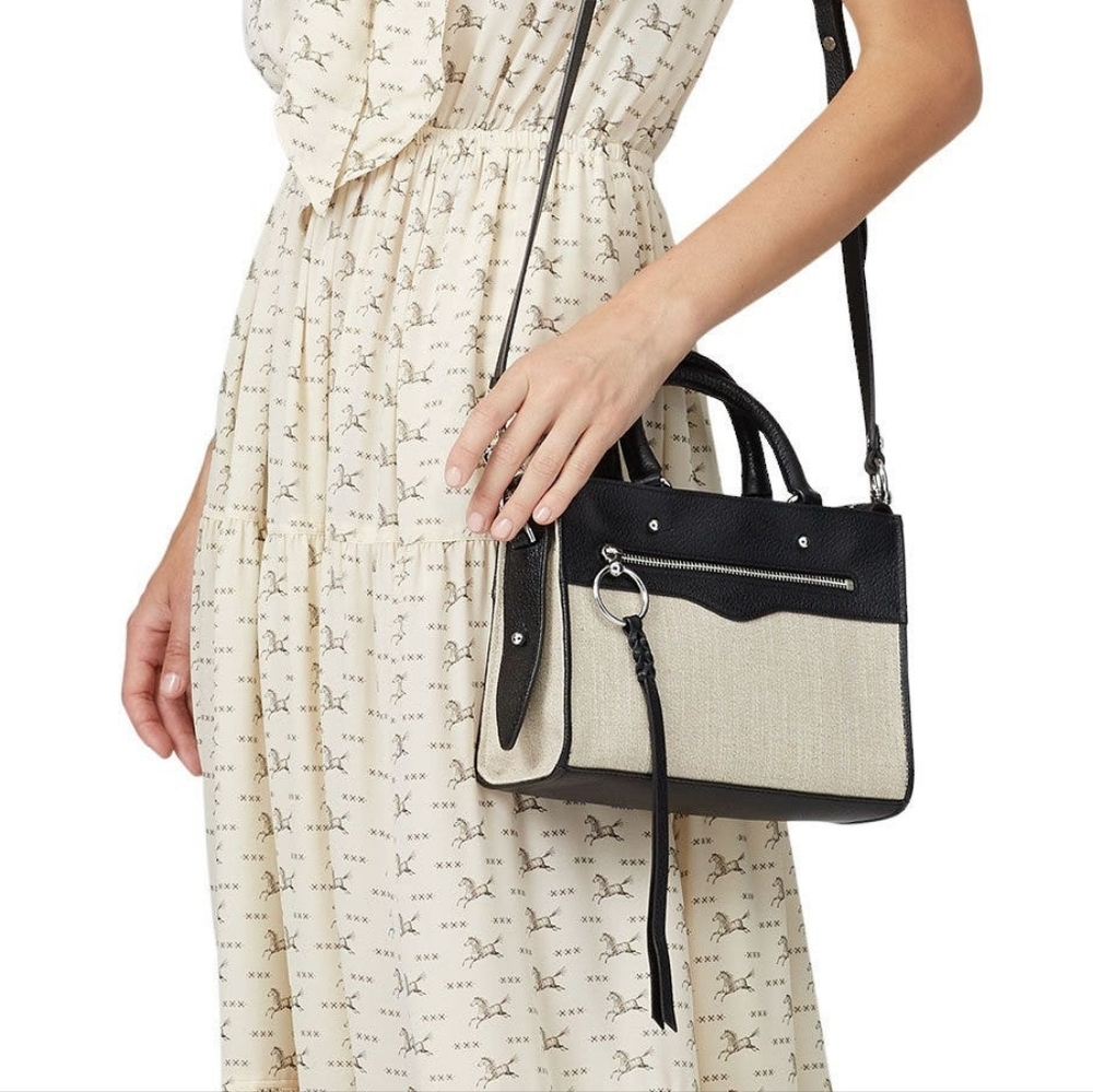 Rebecca Minkoff Micro Bedford Linen Zip Satchel